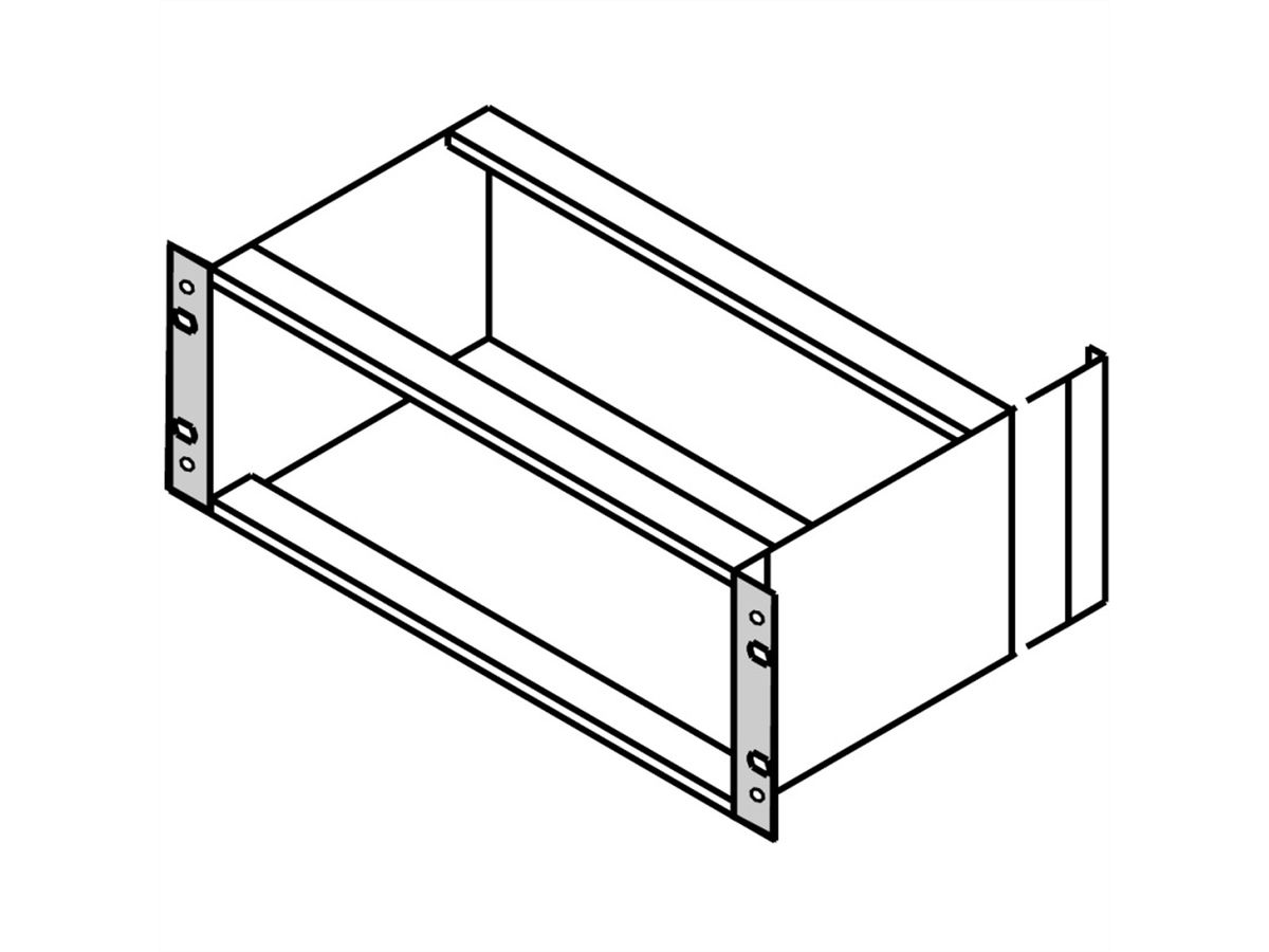 SCHROFF 19''-Winkel Typ F mit Grifflöchern für Edelstahldichtung - 19"WINKEL 3HE M.GR. 2STK