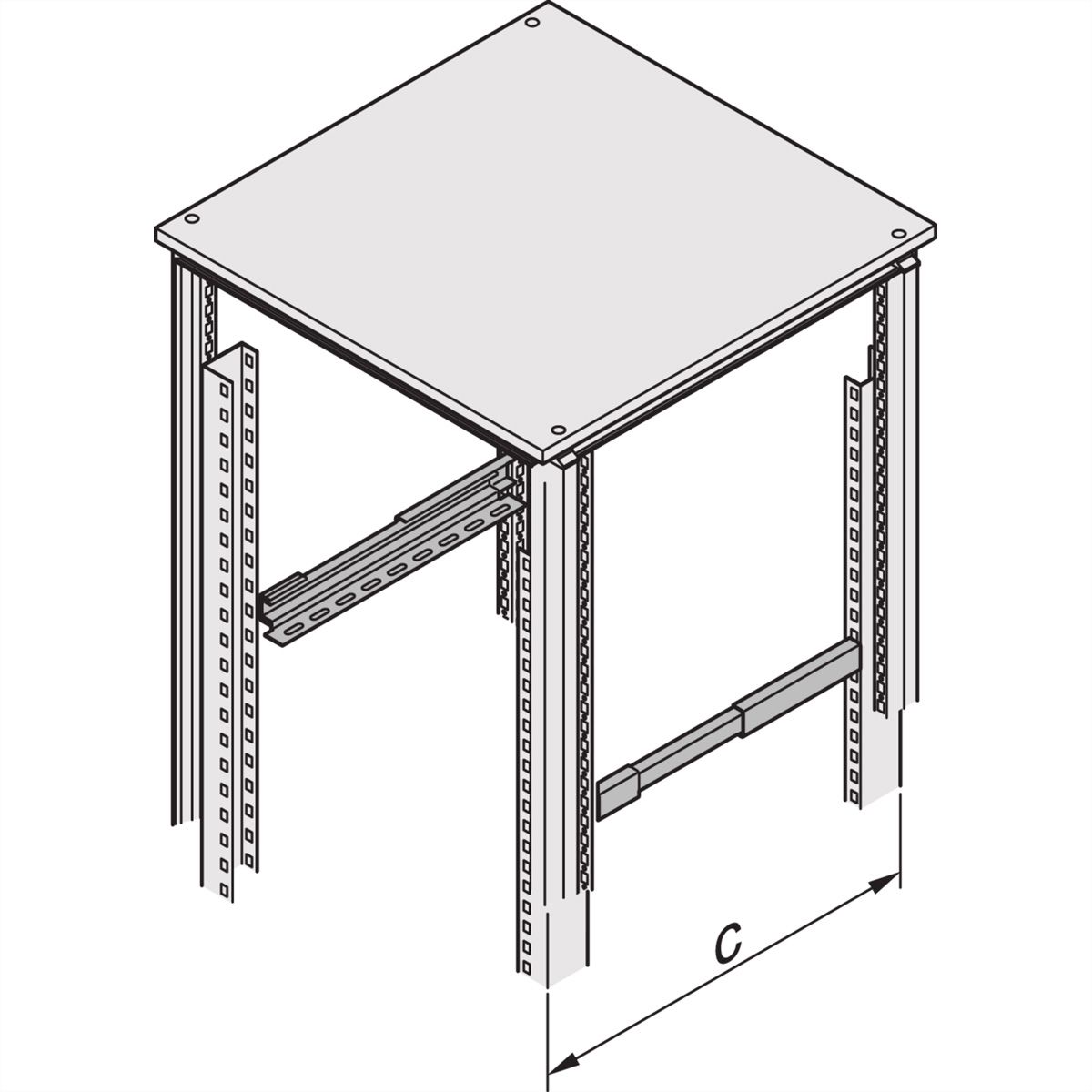 SCHROFF Gleitschienen Schwerlast, max. 40 kg, 2 St.
