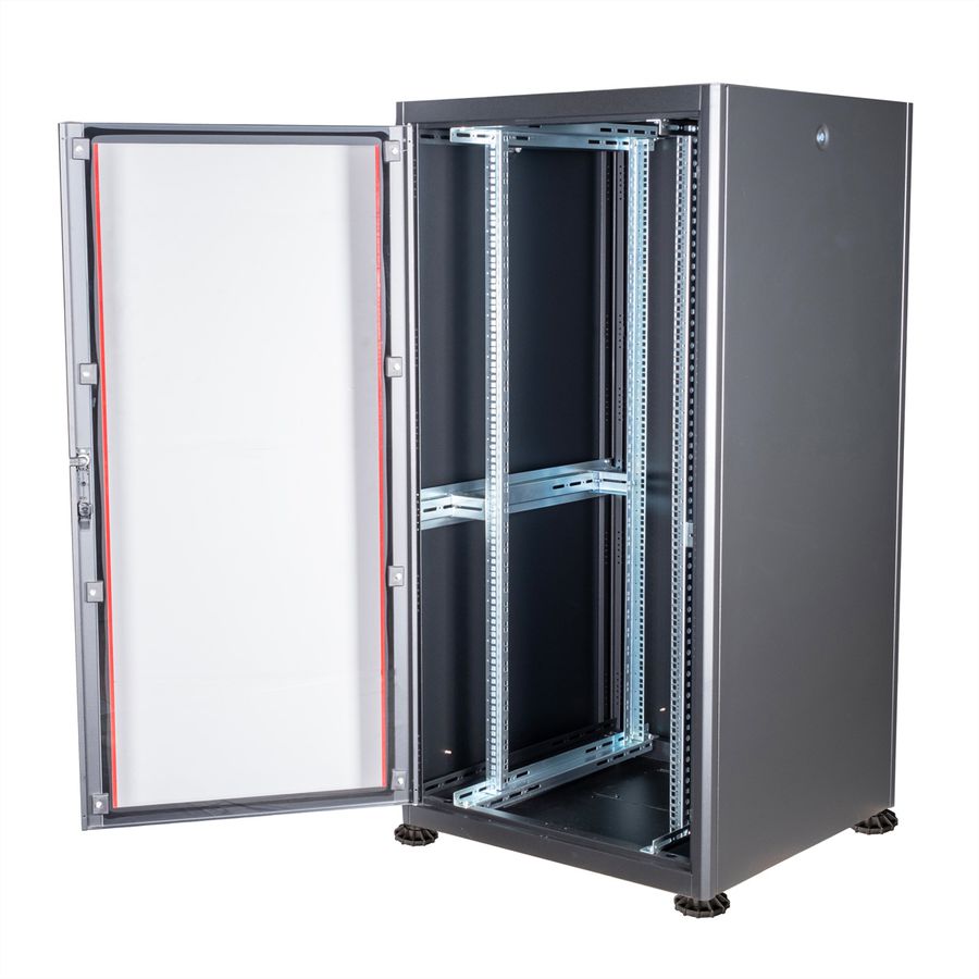 ROLINE 19-Zoll Netzwerkschrank Basic 32 HE, 800x800 BxT Glastür schwarz