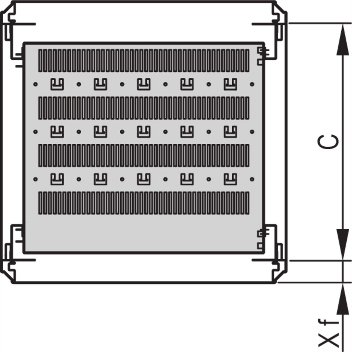 SCHROFF 19''-Fachboden stationär - 19"FACHB.STAT. 600T RAL7021