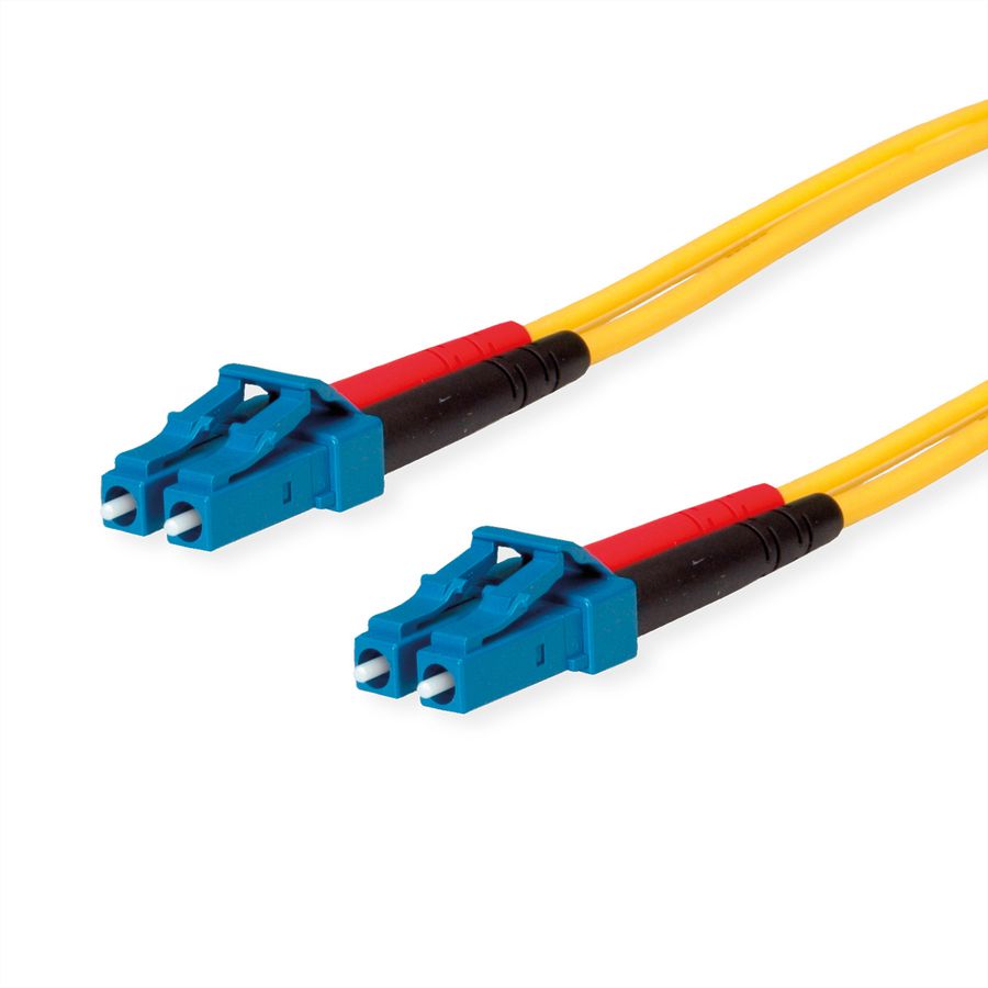 TELEGÄRTNER LWL Rangierkabel 2x E9/125 OS2, 1x LC Duplex - 1x LC Duplex, gelb, 2 m