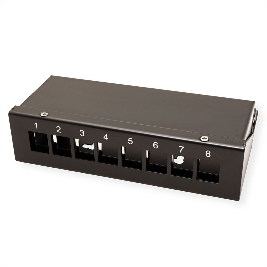 VALUE Keystone-Modulträger, 8-Port, schwarz