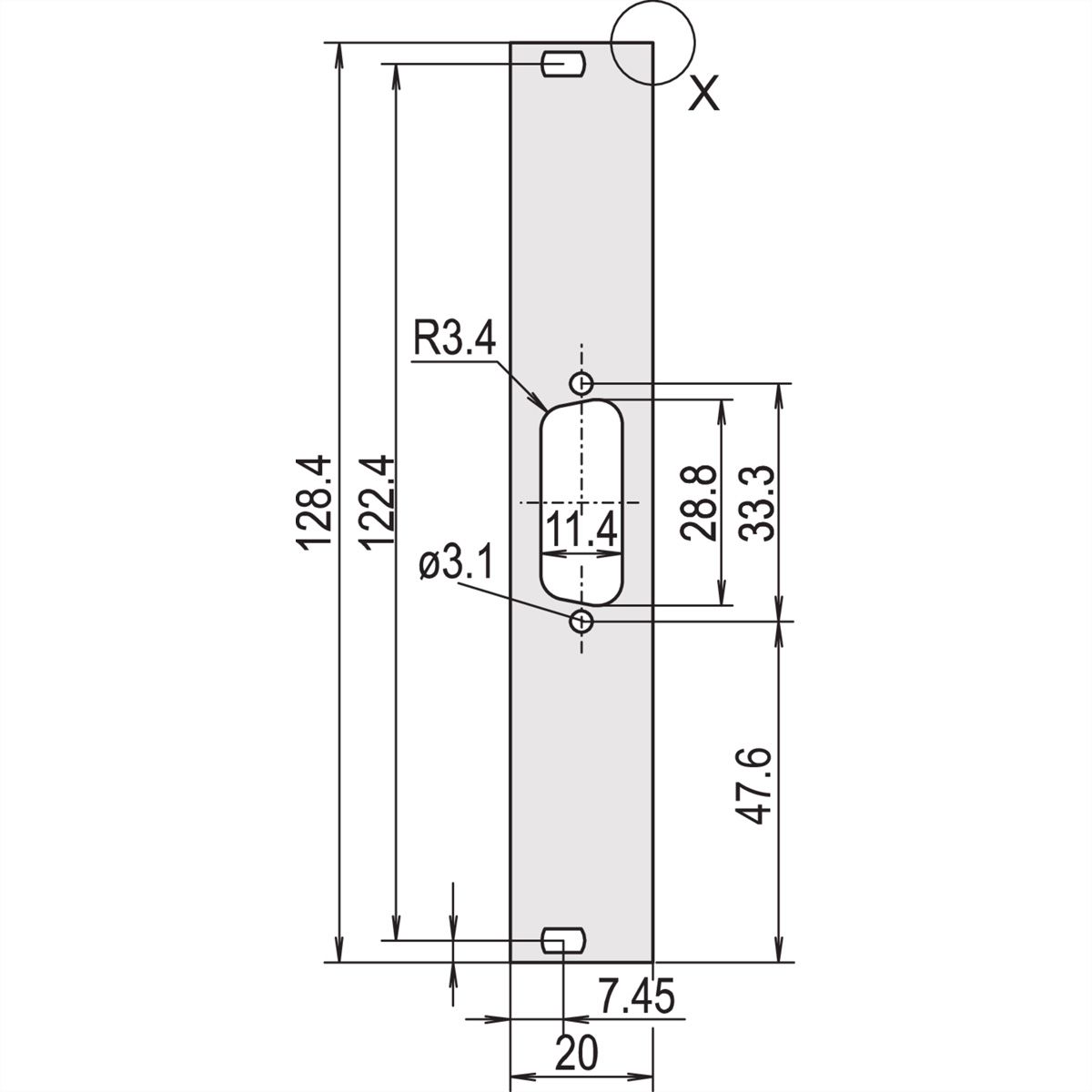 SCHROFF Frontplatten für D-Sub Steckverbinder - TEILFRONPL.3HE 4TE 1X15 DC