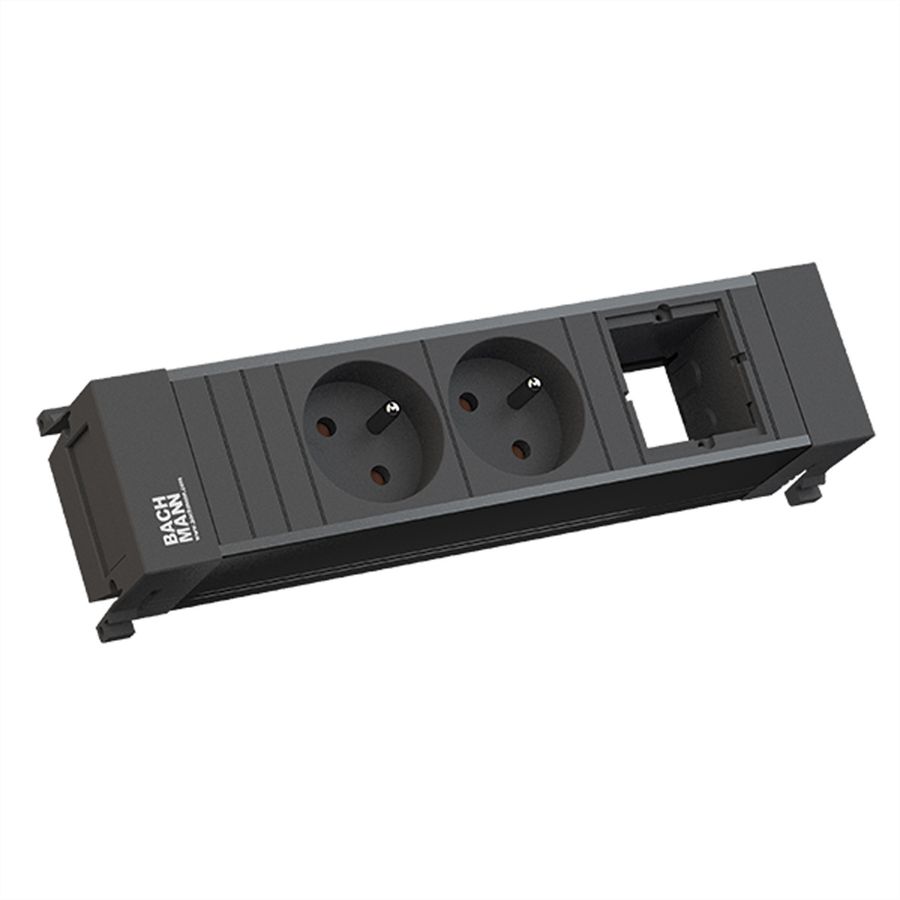 BACHMANN POWER FRAME 2xUTE 1xCM Kunststoffprofil schwarz