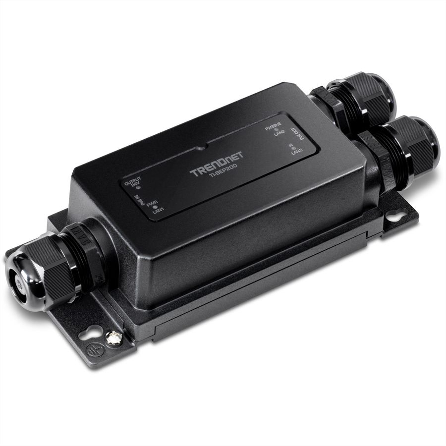TRENDnet TI-BEP200 Outdoor PoE+ Extender, 2-Port Industrial Gigabit Aktiv/Passiv