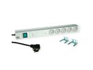 BACHMANN 19" 1HE 5xCEE7/3 1xSchalter 1xGVS-Plus 2,0m CEE7/7