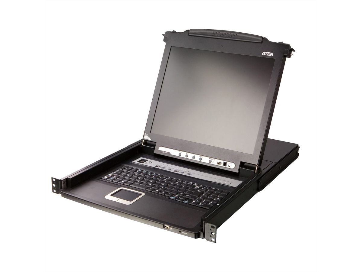 ATEN CL5708MW 43cm wide LCD KVM Switch, USB-PS/2,VGA, 8 Port, IT-Layout
