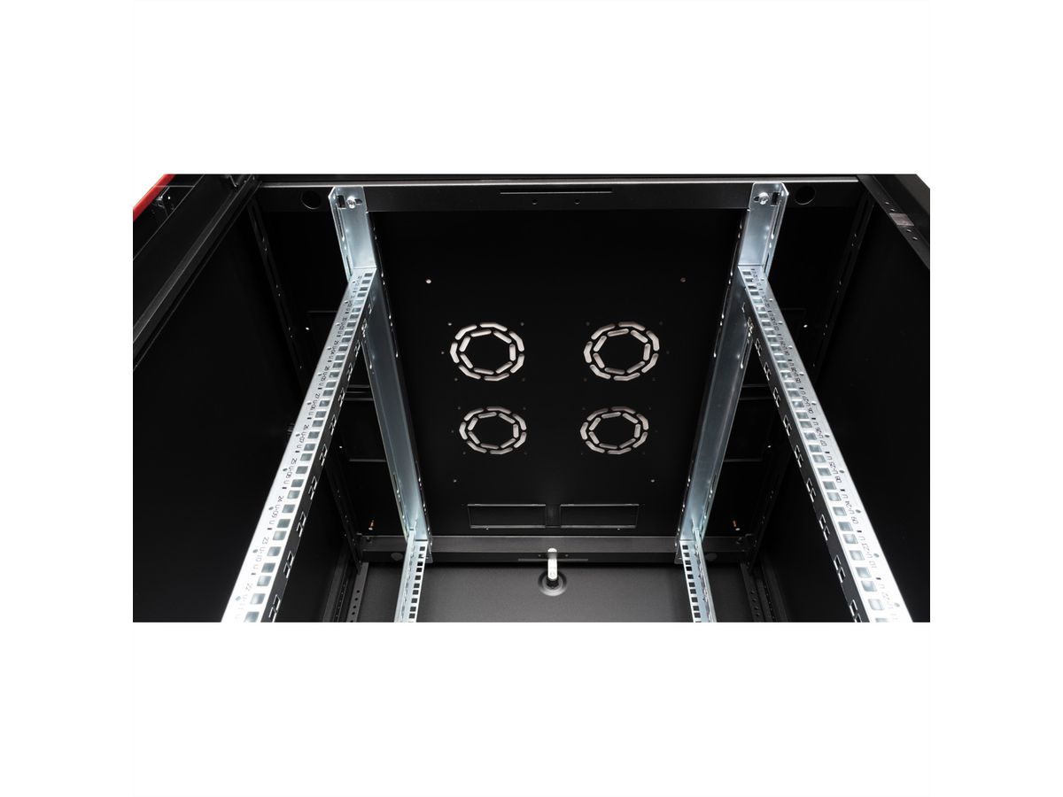 ROLINE 19-Zoll Netzwerkschrank Basic 32 HE, 600x600 BxT Glastür schwarz