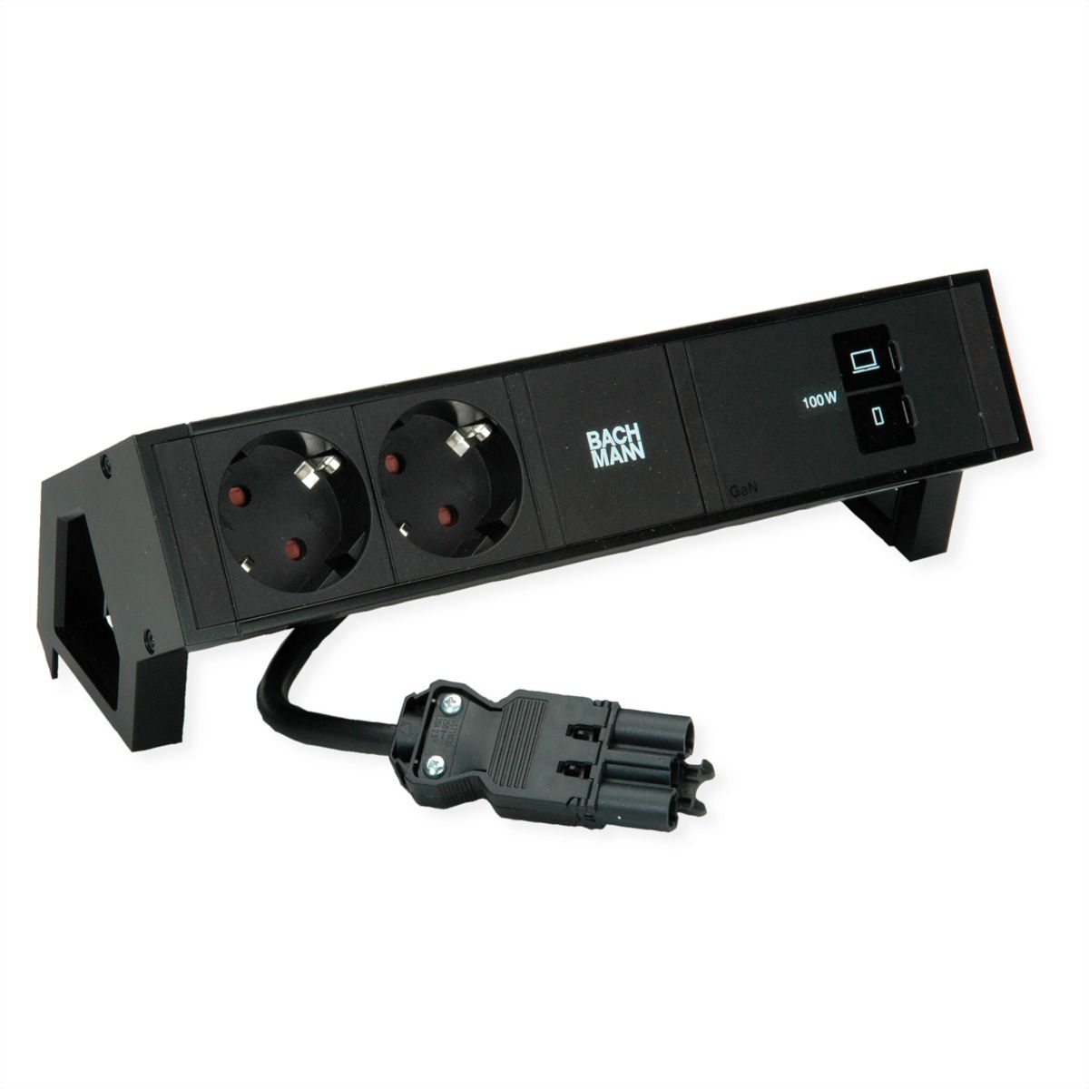 BACHMANN DESK2 2x CEE7/3, USB-C, USB-Charger 100W, GST18 0,2m