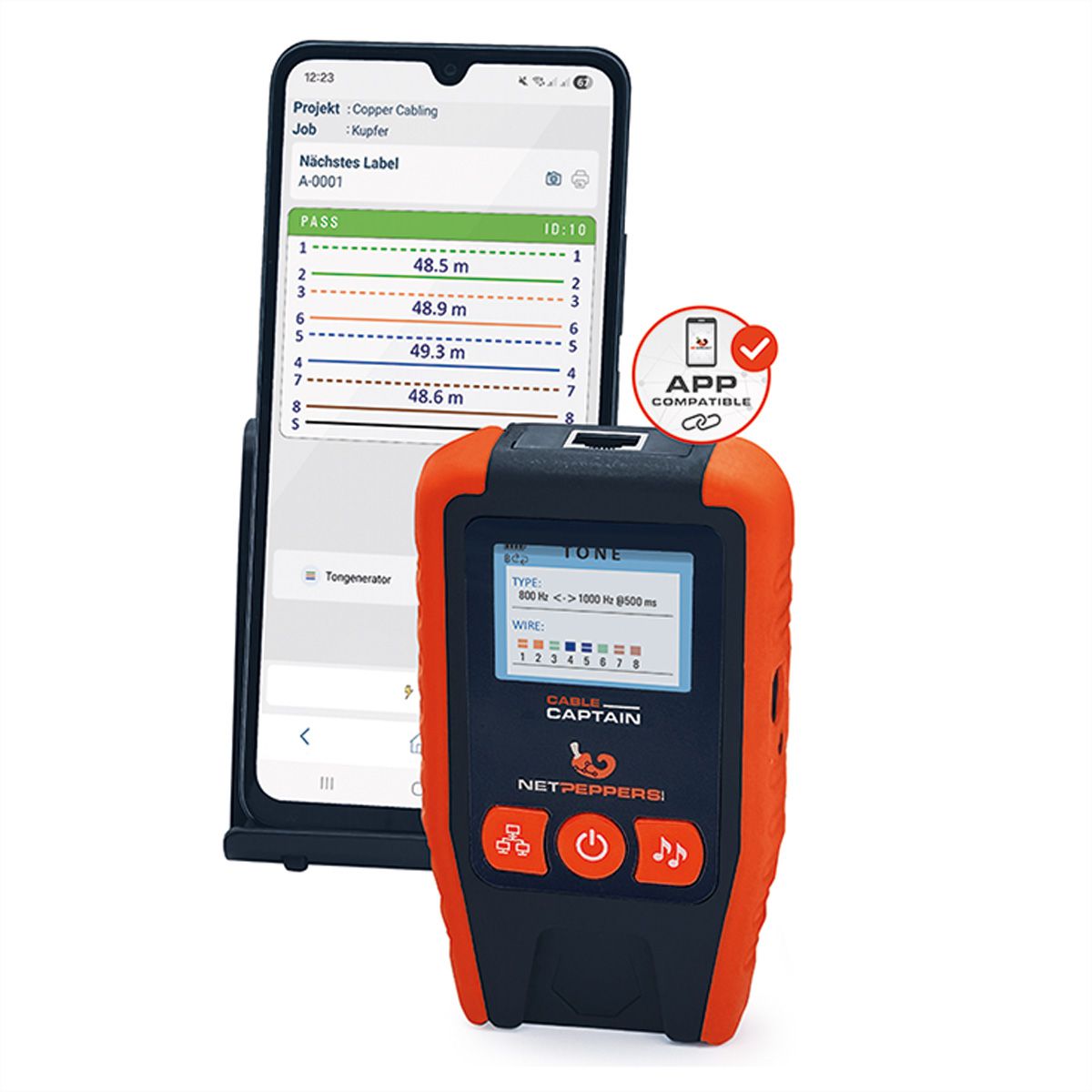 NetPeppers Cable Captain, Verifizierer mit App-Unterstützung