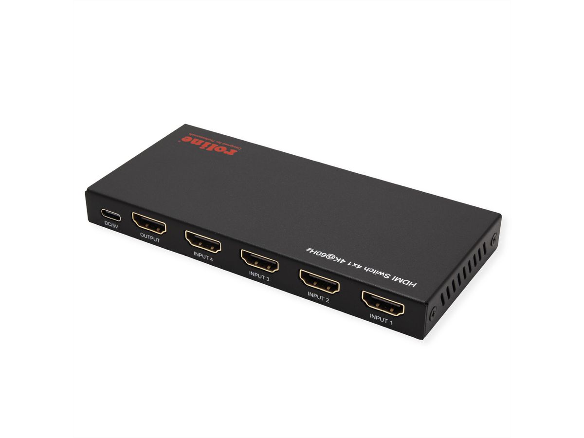 ROLINE 4K HDMI Switch, 4-fach, mit Fernbedienung