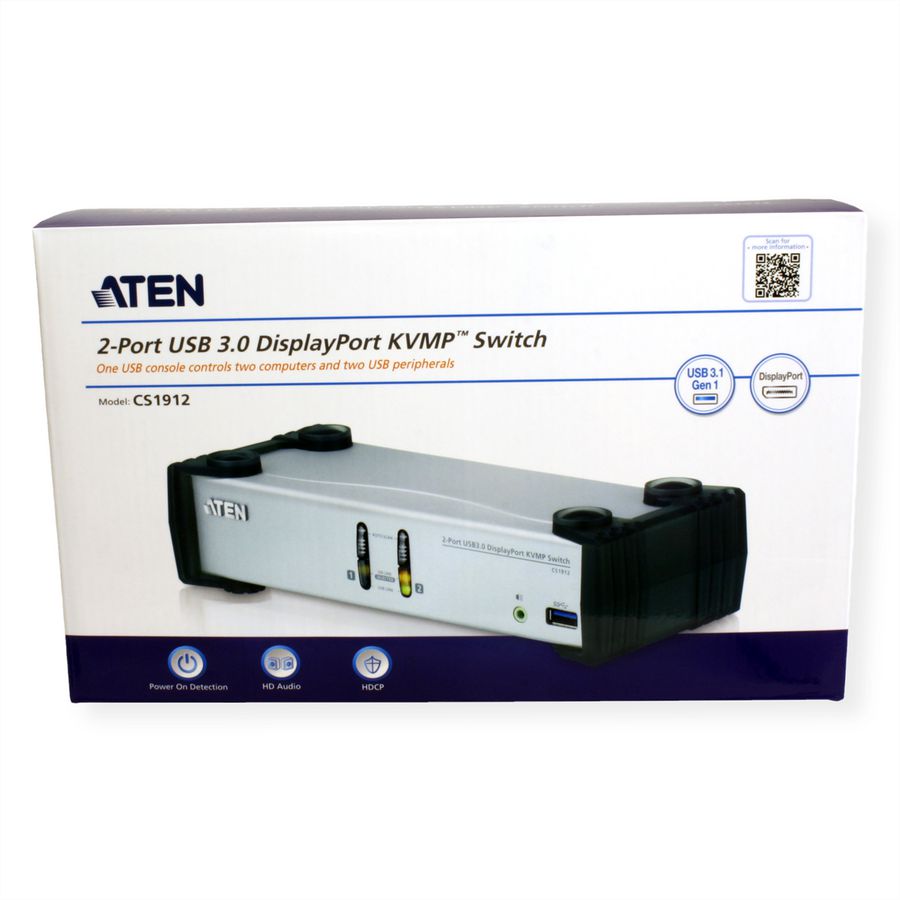 ATEN CS1912 DisplayPort KVM Switch 2-Port
