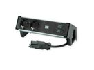 BACHMANN DESK2 ALU BLACK 2xSchutzkt.USB, USB Charger 22W A&C 0,2m GST18