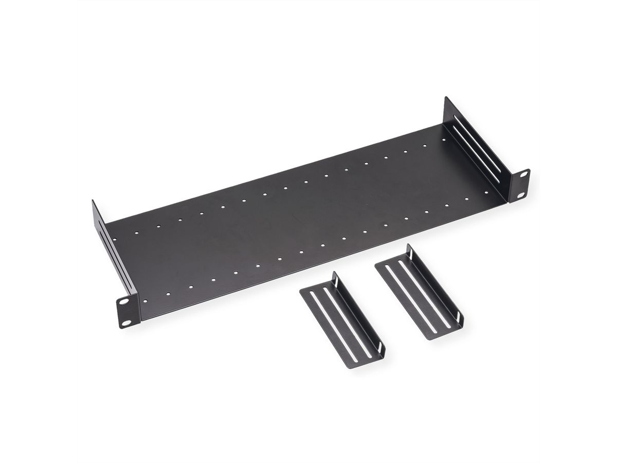 VALUE 19"-Fachboden mit 2 verstellbaren Teilern, 1 HE, schwarz