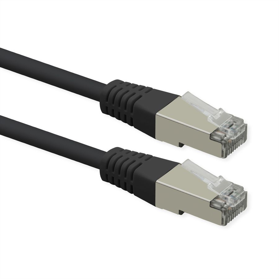 ROLINE Patchkabel Cat.6 (Class E), PoE, S/FTP (PiMF), schwarz, 0,5 m