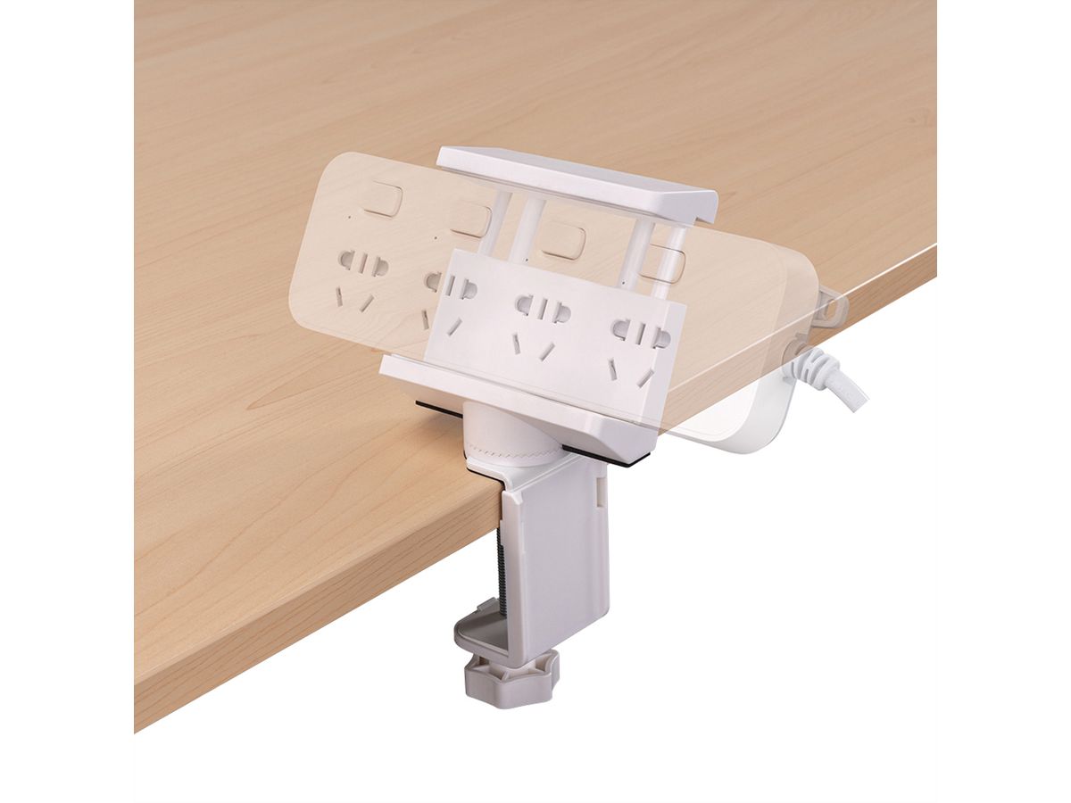 VALUE Tischklemme für Steckdosenleiste, drehbar 360°, weiß