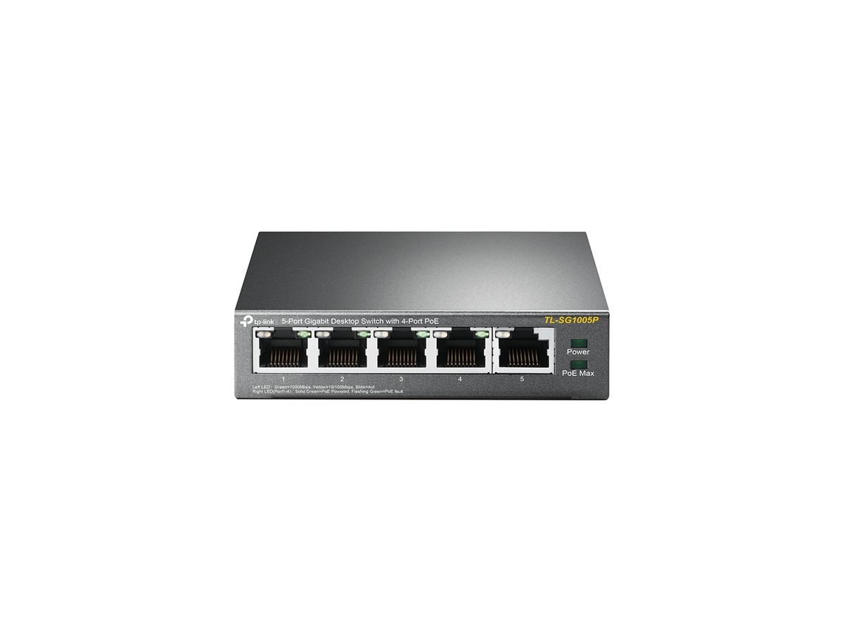 TP-Link TL-SG1005P Netzwerk-Switch Unmanaged Gigabit Ethernet (10/100/1000) Power over Ethernet (PoE) Schwarz
