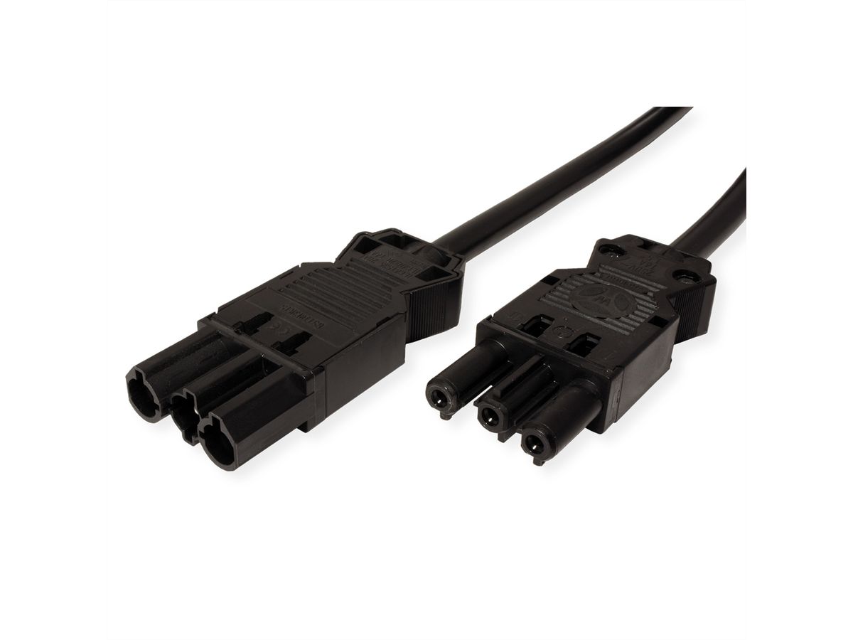 BACHMANN Geräteverlängerung GST18-3 Stecker/Kupplung, Halogenfrei, schwarz, 3 m