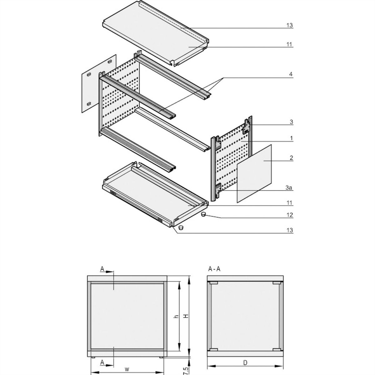 SCHROFF ratiopacPRO air Gehäuse - RATIO.AIR FB 3/4HE 42TE 255T