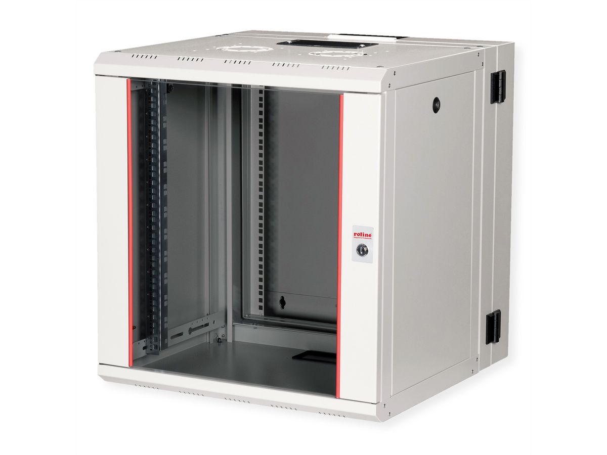 ROLINE 19-Zoll Wandgehäuse Pro 12 HE, 600x600 BxT zweiteilig schwenkbar grau