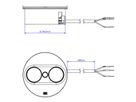 BACHMANN TWIST 2 2xCEE7/3 2,0m AEH Edelstahl-Optik rund