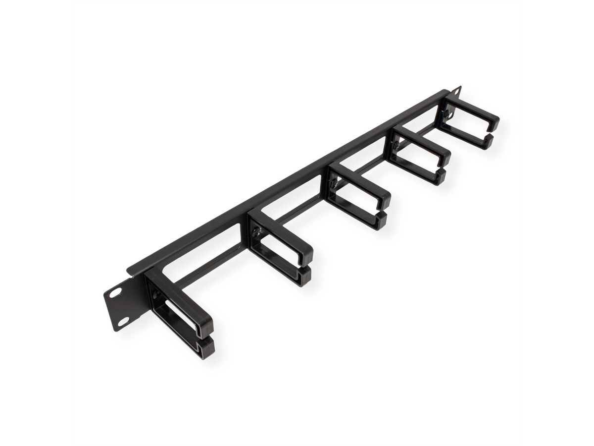 VALUE 19"-Frontplatte, 5 Kabelösen Typ C, Kabeldurchführung, schwarz