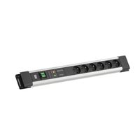 BACHMANN CONNECTUS 6xUTE, 1xGVS 1xSchalter 2,0m CEE7/7 Grau