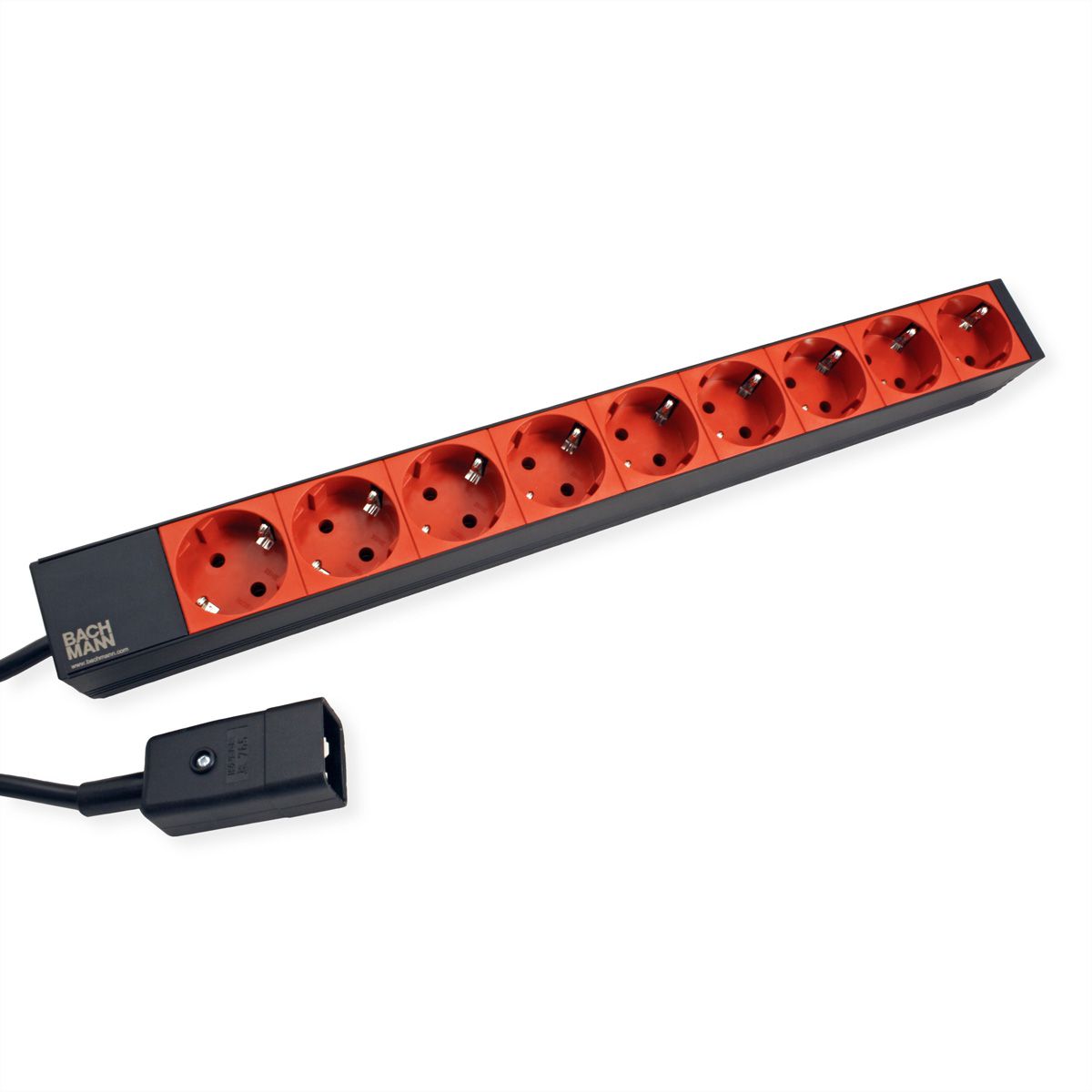 BACHMANN 19" Steckdosenleiste 9x Schutzkontakt C20-Stecker, schwarz
