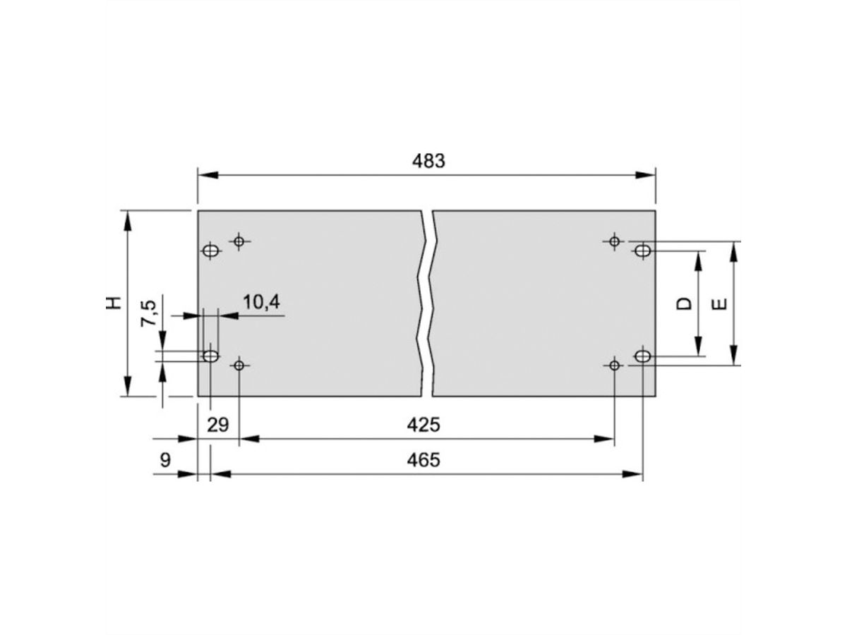 SCHROFF 19"-Frontplatten mit Grifflöcher - 19"-FRONTPLATTE 4HE ELOX.