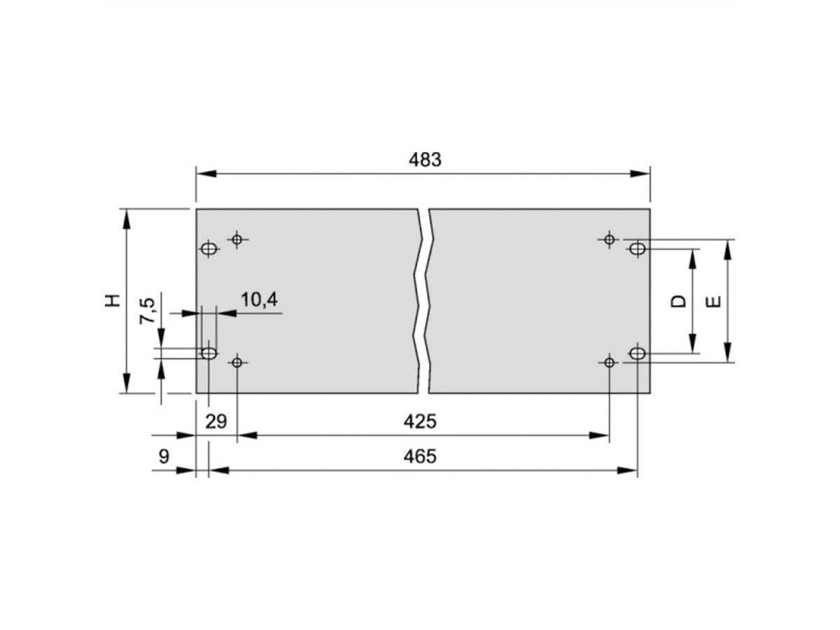 SCHROFF 19"-Frontplatten mit Löchern für Griffe - 19"-FRONTPL. 3HE VORELOXIERT