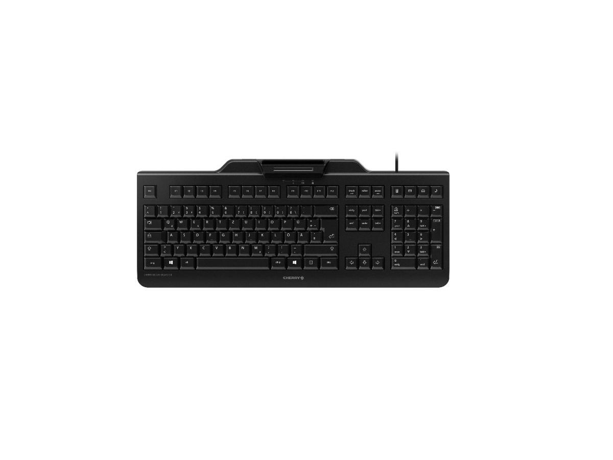 CHERRY SECURE BOARD 1.0 Kabelgebundene Chipkarten Tastatur, Schwarz, USB (QWERTY - DE)