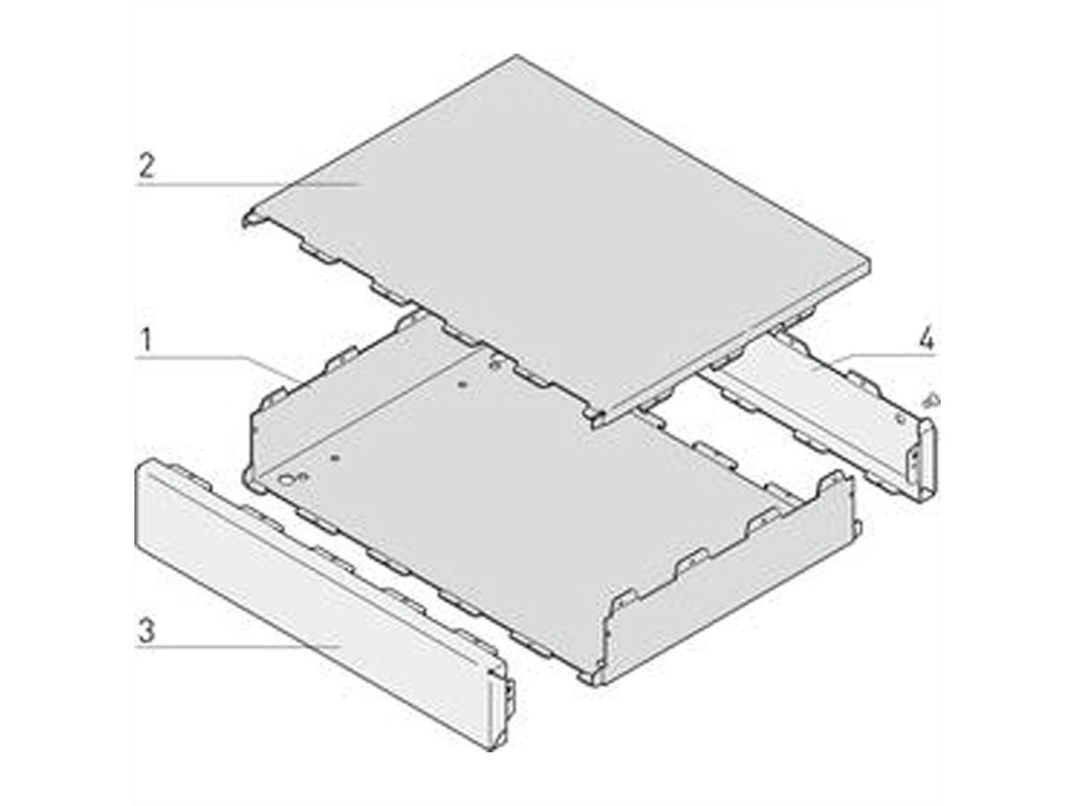 SCHROFF Gehäuse Interscale M, nicht perforiert, Desktop, 1HE, 133 mm Breite, 133 mm Tiefe, INTERSCALE M  44H 133B 133T