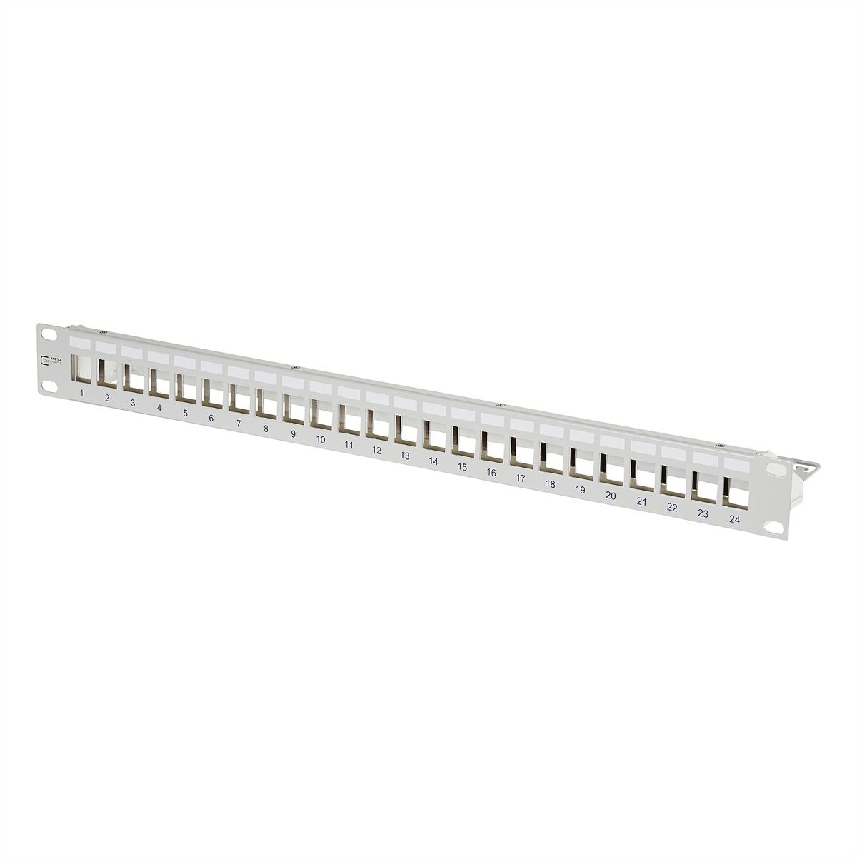 METZ CONNECT Keystone 19-Zoll Modulträger 1HE, 24 Port grau unbestückt, geschirmt