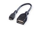 VALUE USB 2.0 Kabel, USB 2.0 Typ Micro B - Typ A BU, OTG, 0,15 m