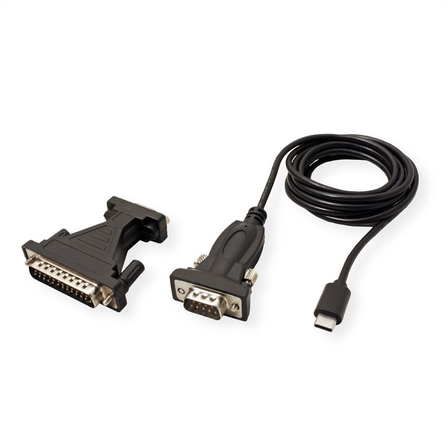 VALUE USB - Seriell Konverter-Kabel, Typ C - RS232, schwarz, 1,8 m