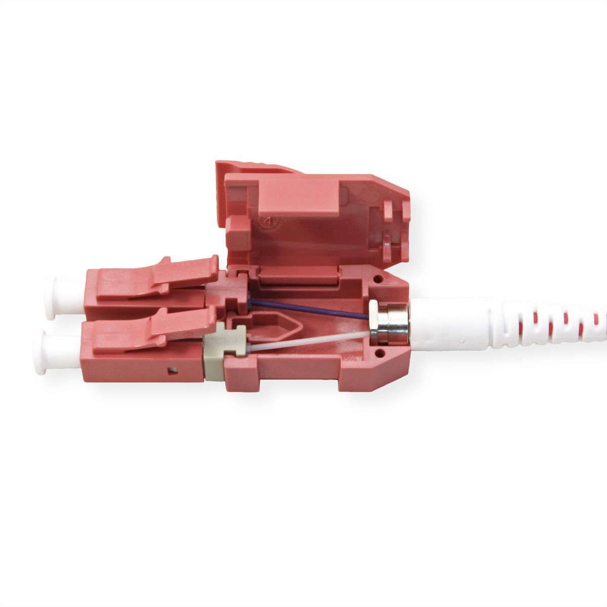 ROLINE LWL-Kabel duplex 50/125µm OM4, LC/LC, LSOH, UNIBOOT, violett, 1 m