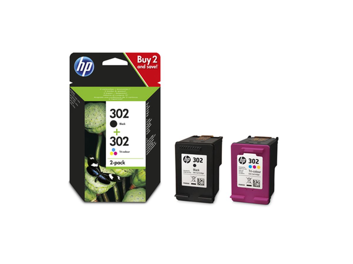 X4D37AE, Kombipack 302/302 schwarz/color für HP OfficeJet 3830