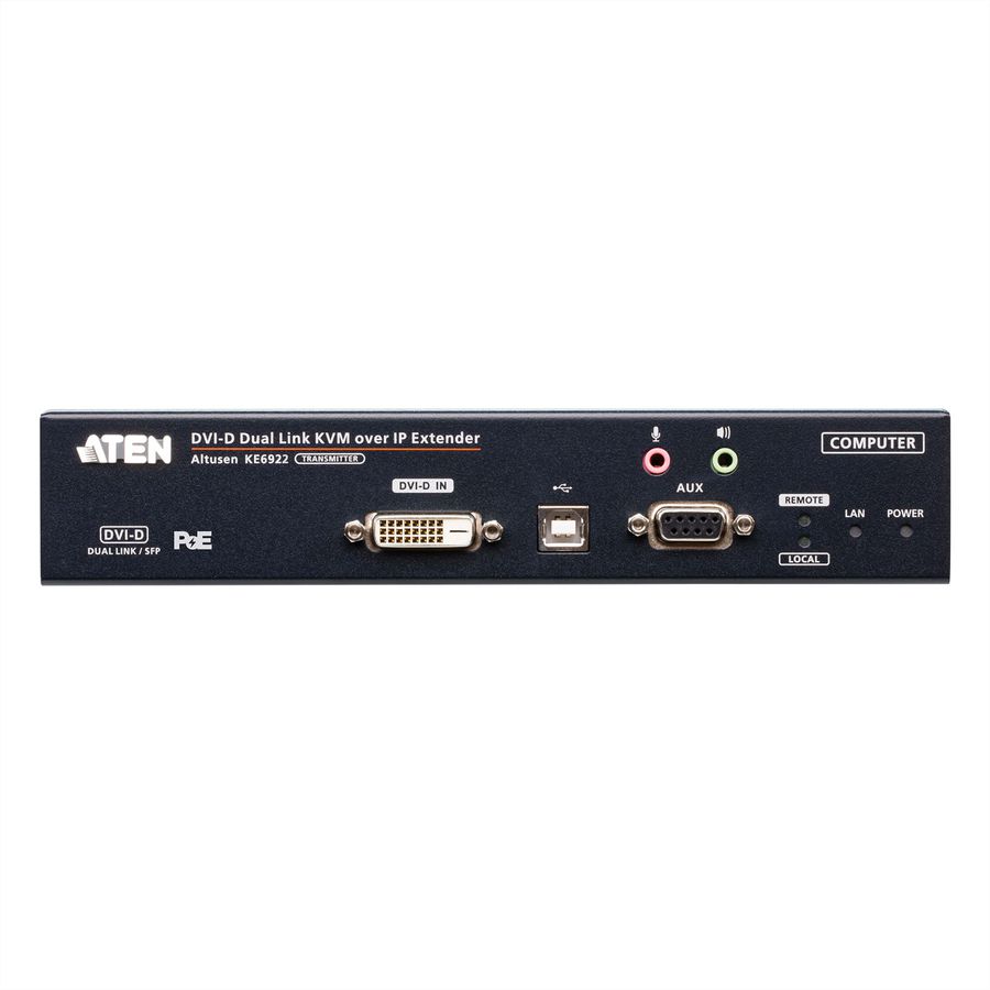ATEN KE6922T 2K DVI-D Dual Link KVM Over IP Sender mit SFP und PoE