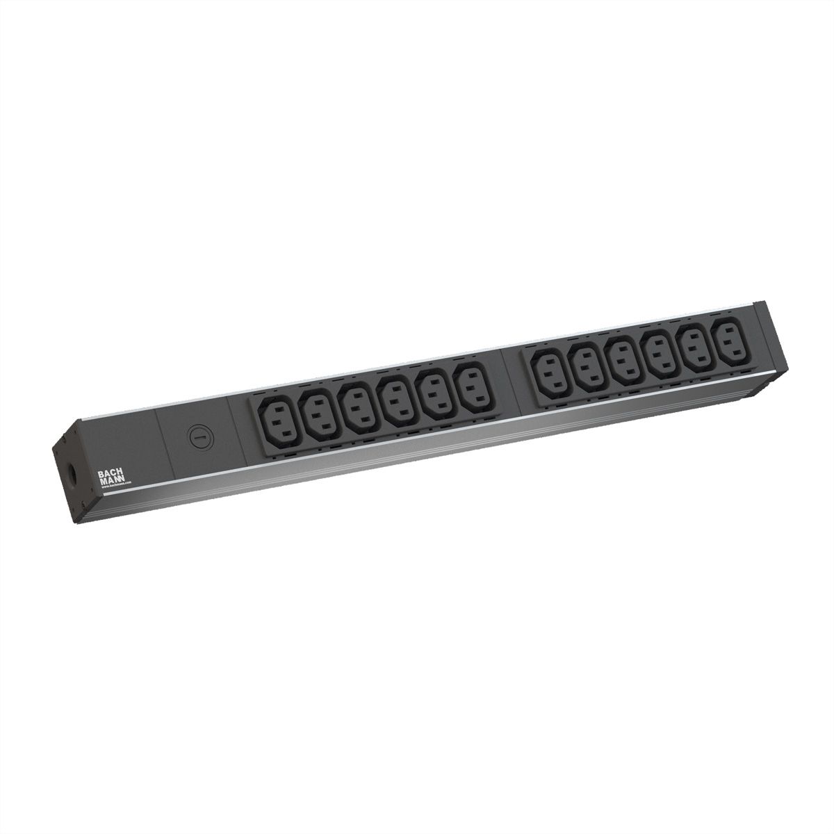 BACHMANN IT PDU ALU 19" 1HE 12 x C13 Buchse, Zuleitung C14 Stecker