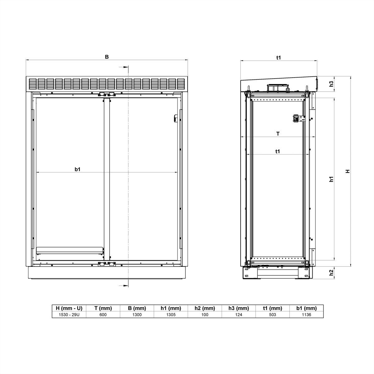 SCHROFF Mod. Outdoor-Schrank m. Doppeltür+Lüfter