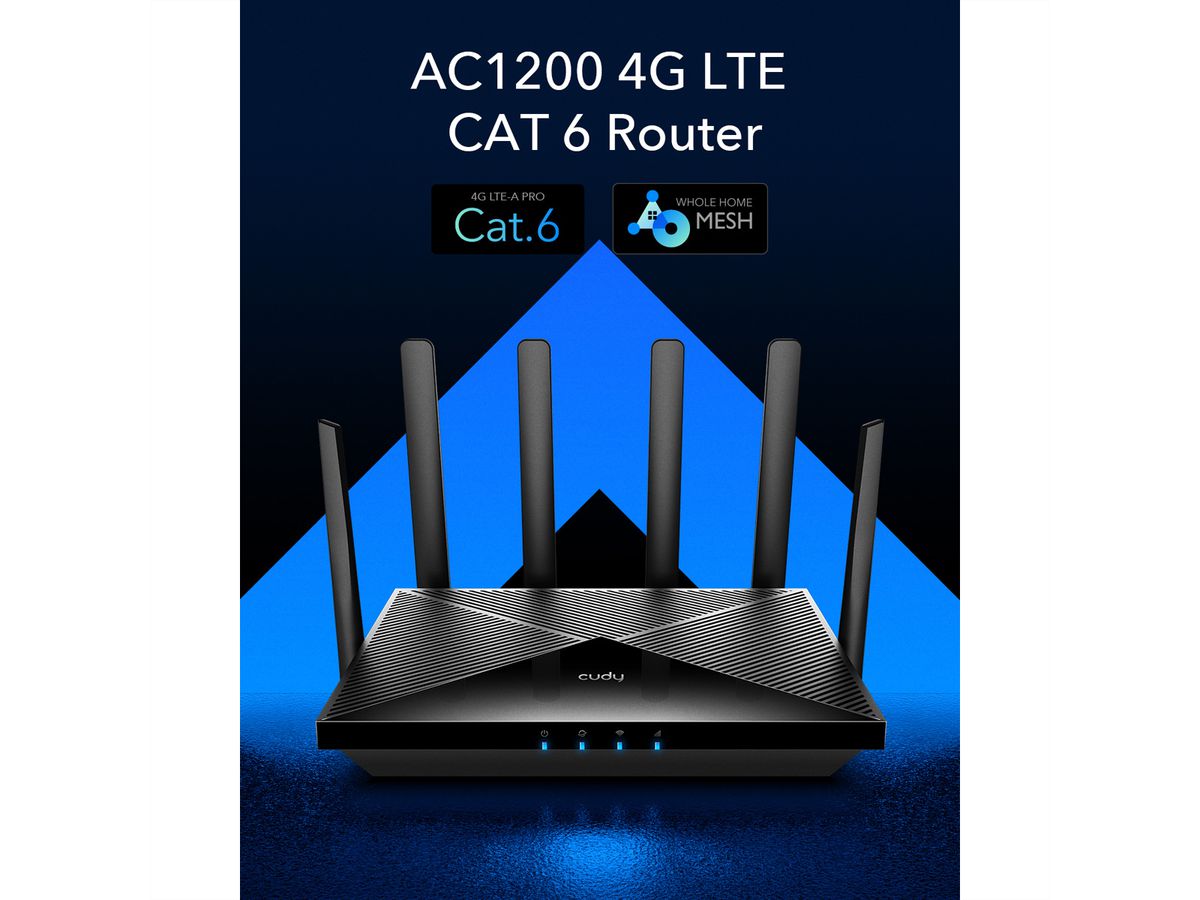 CUDY LT700 AC1200 Wi-Fi 4G Router LTE-Cat6 Gigabit