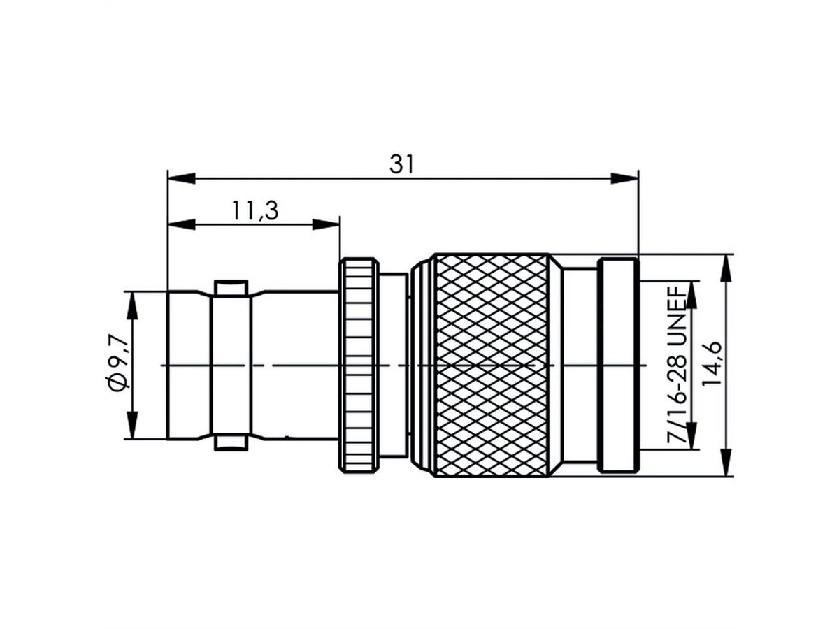 TELEGÄRTNER Adapter BNC-Buchse / TNC-Stecker