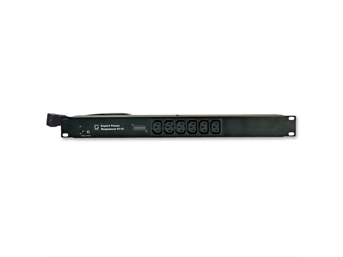 GUDE 8112-6 Expert Power Sequenzer 6x C13 mit Überspannungsschutz und Netzfilter , Anschluß C19