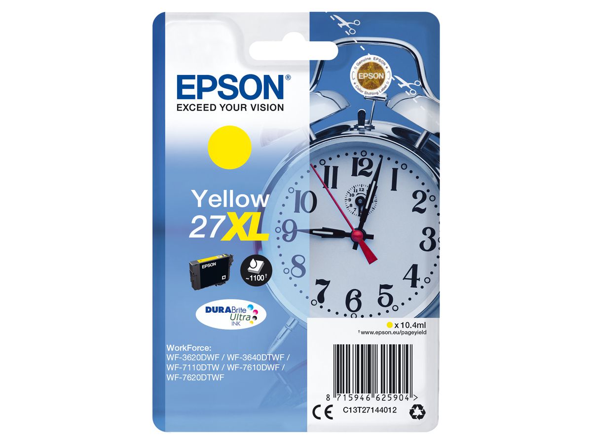 Epson Singlepack Yellow 27XL DURABrite Ultra Ink