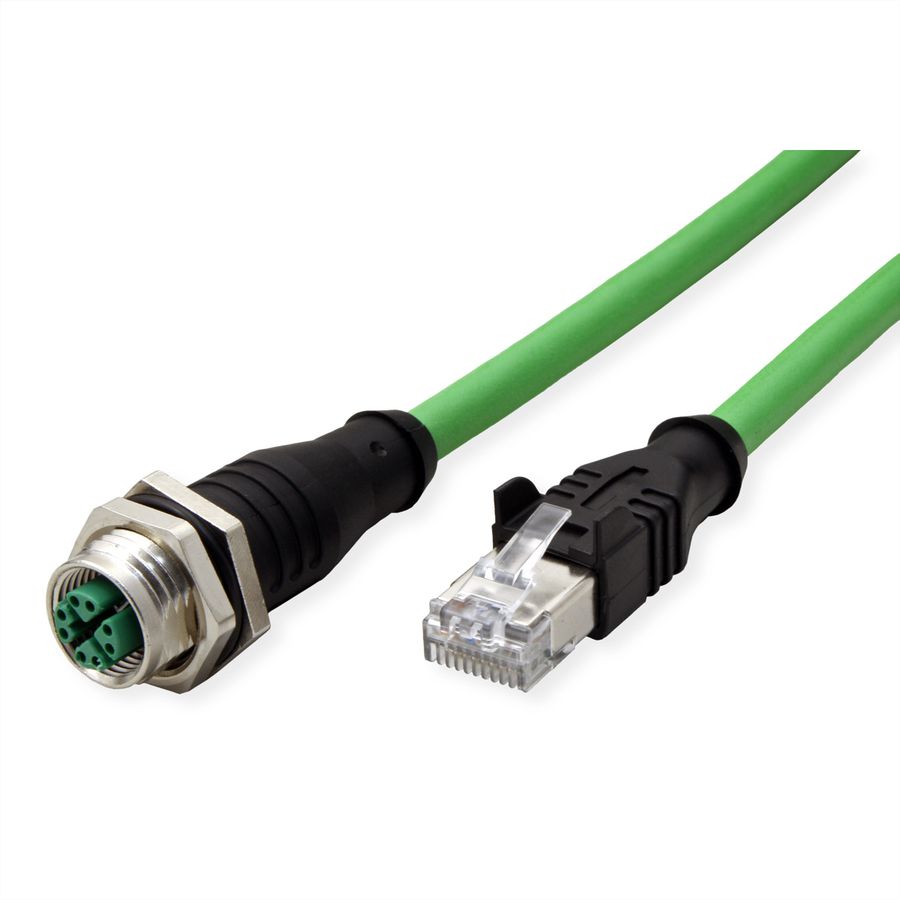 METZ CONNECT Verbindungsleitung M12 BU-RJ45 ST, 8-pol X-kodiert, gerade-gerade, 5 m