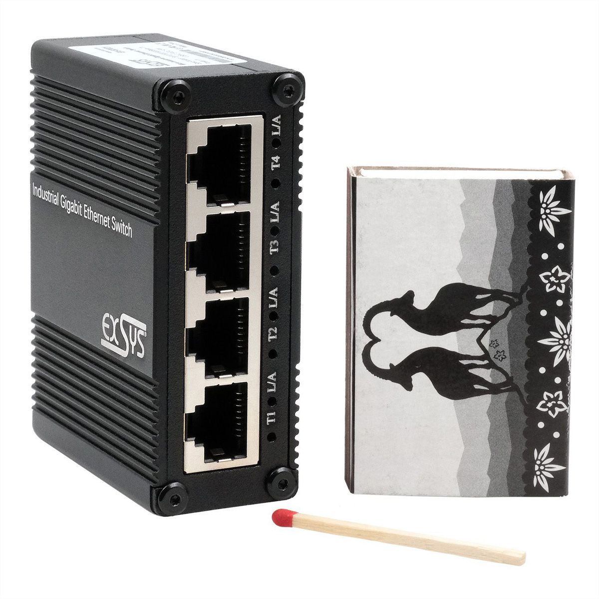 EXSYS EX-62021 5-Port Industrial Gigabit Micro Switch, unmanaged, USB-C Stromversorgung