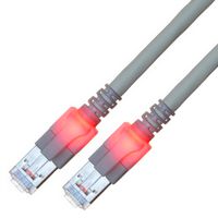 EasyLan DualBoot LED Patchkabel RJ45 S/FTP Cat.6 (Class E), mit saCon Stecker, LSOH, grau, 2,5 m