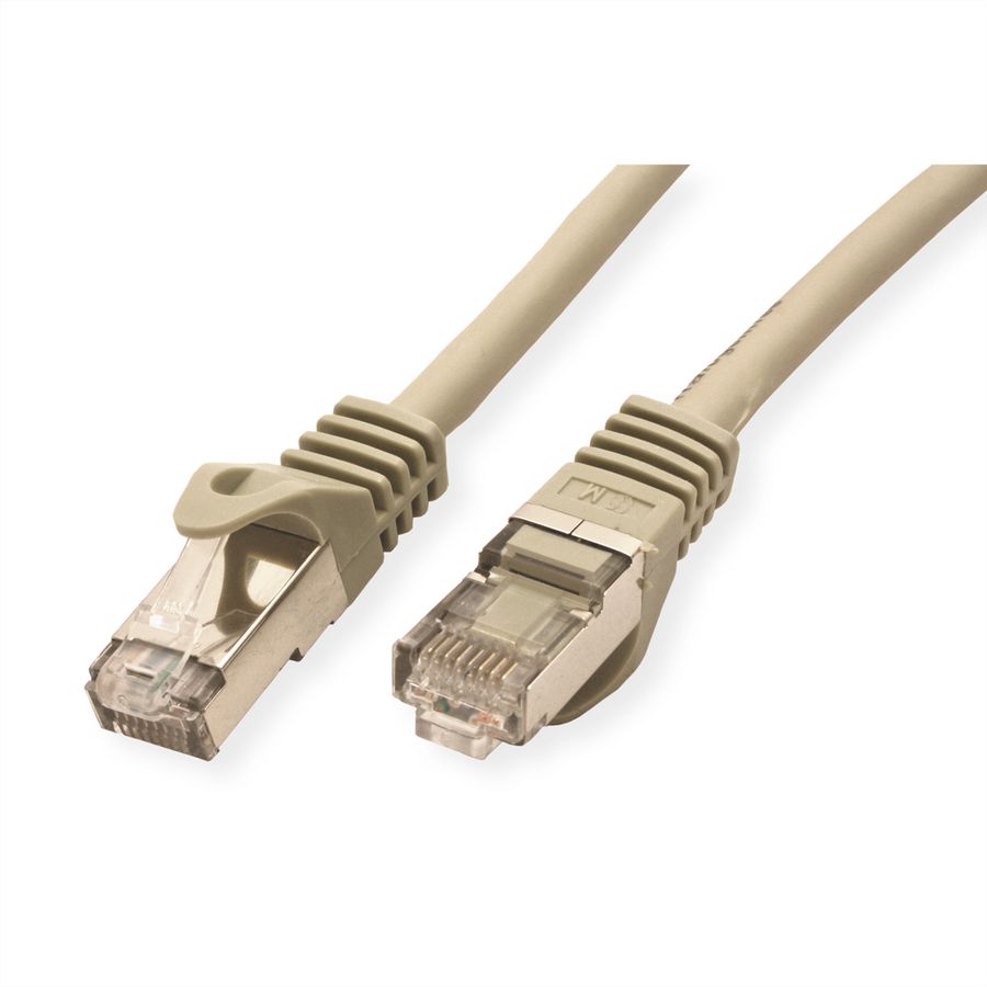 VALUE S/FTP-Kabel Cat.7, mit RJ-45 Steckern (500 MHz / Class EA), grau, 0,5 m