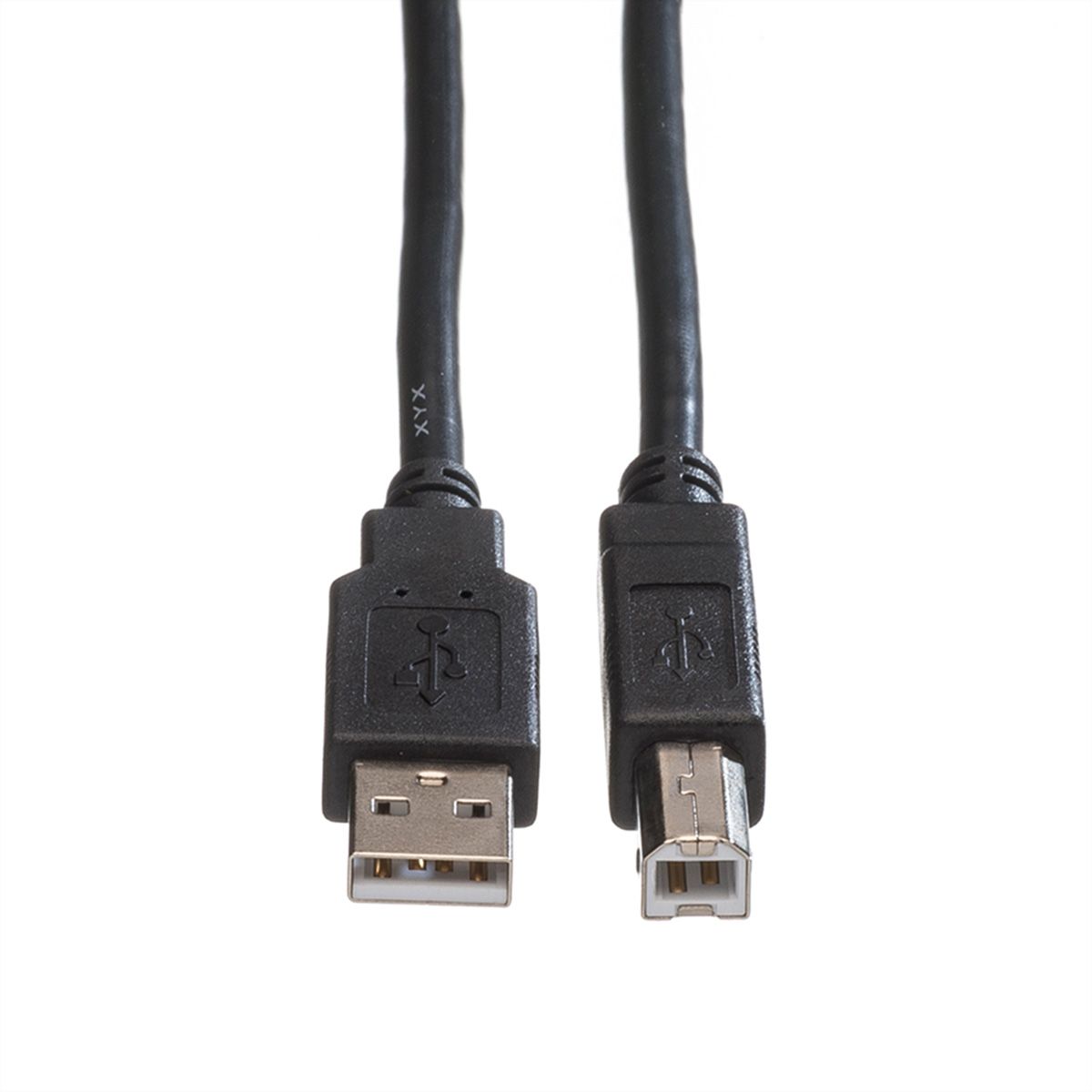 ROLINE GREEN USB 2.0 Kabel, Typ A-B, schwarz, 0,8 m - SECOMP 