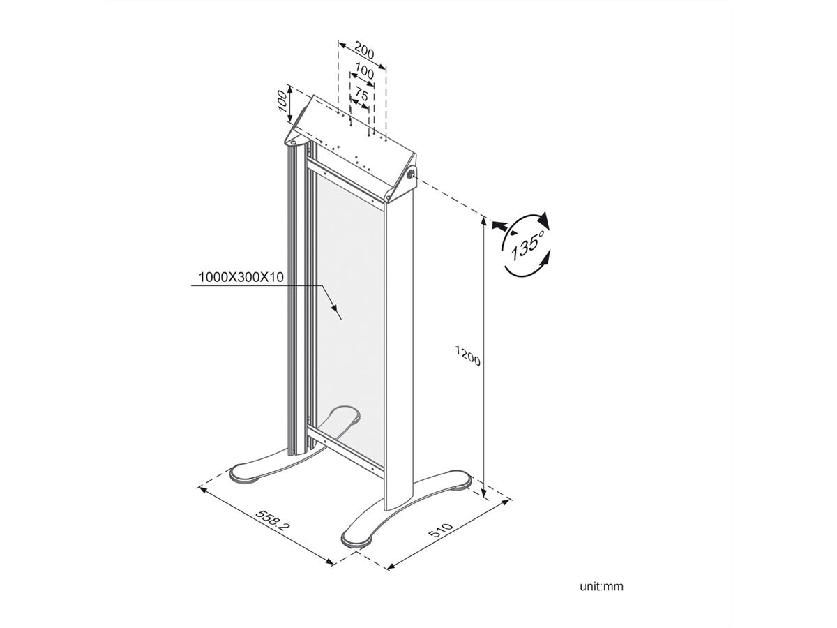 ROLINE Digital Signage Stand, Marketing, bis 10 kg, silberfarben